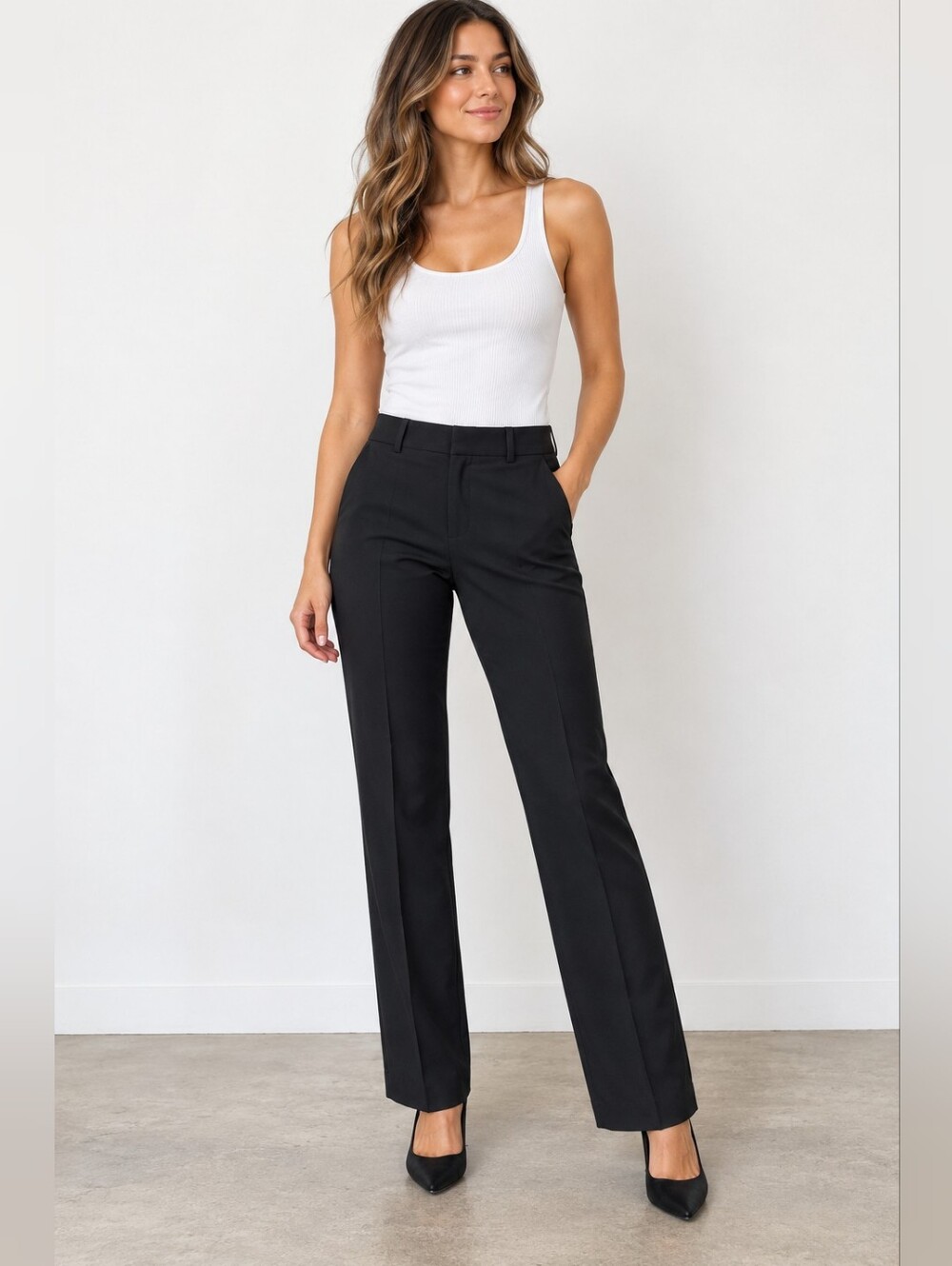 Banana Republic Black Wool Blend Dress Pants